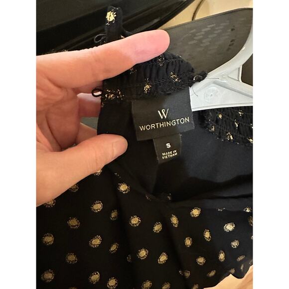 Womens Black and Gold Blouse - Picture 5 of 5